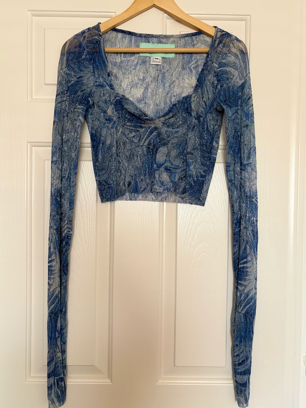 Mia Vesper Blue Cascade Top Skirt Setnwt Sz M — image 5 of 8
